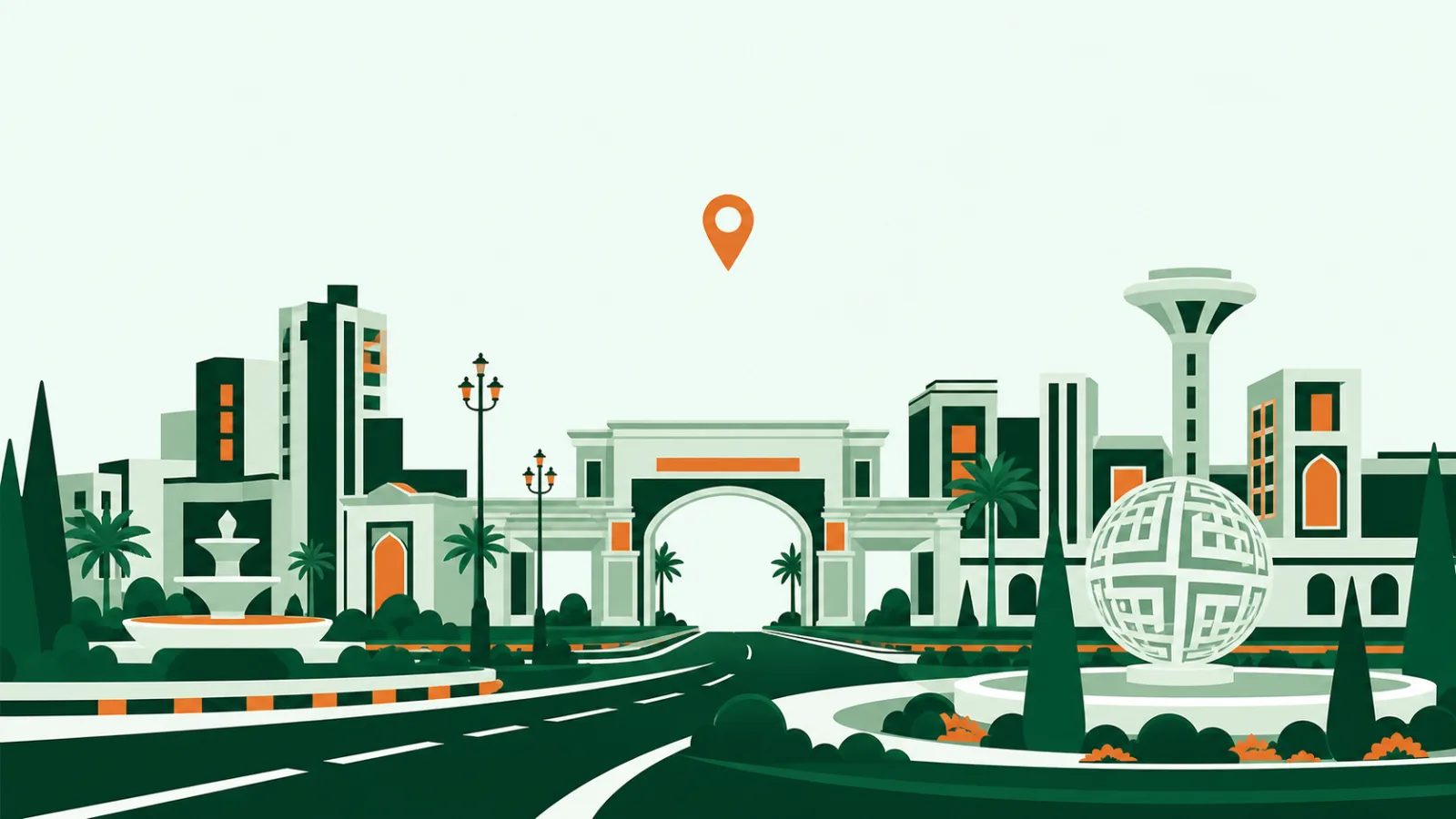 Illustration evoking Bahria Town, Lahore