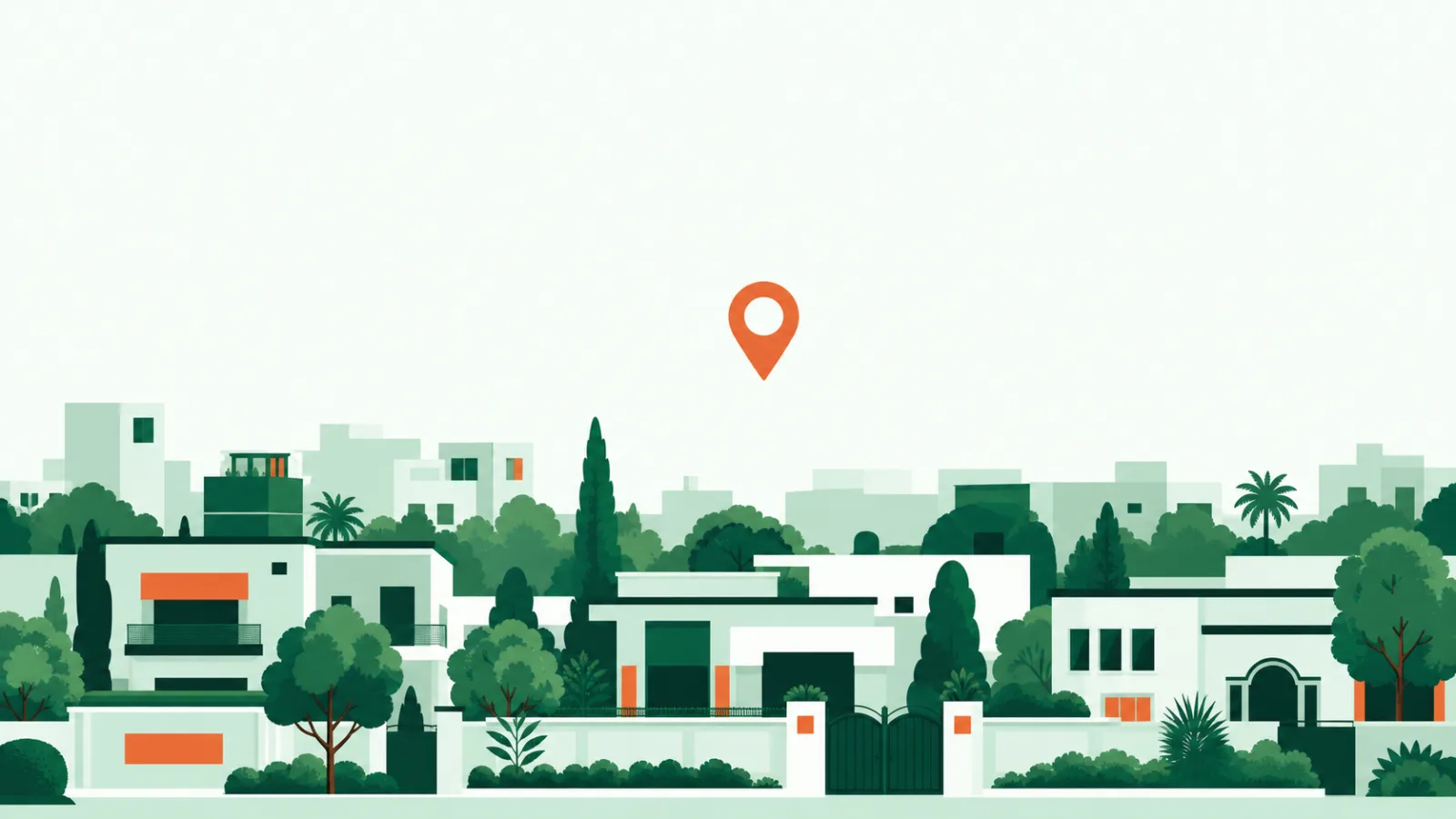 Illustration evoking Garden Town, Lahore