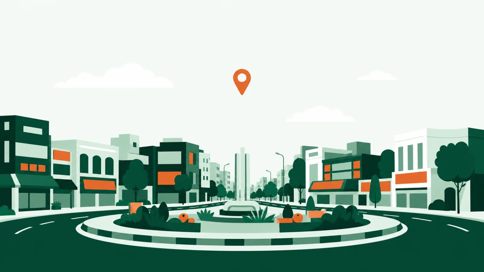 Illustration evoking Gulberg, Lahore