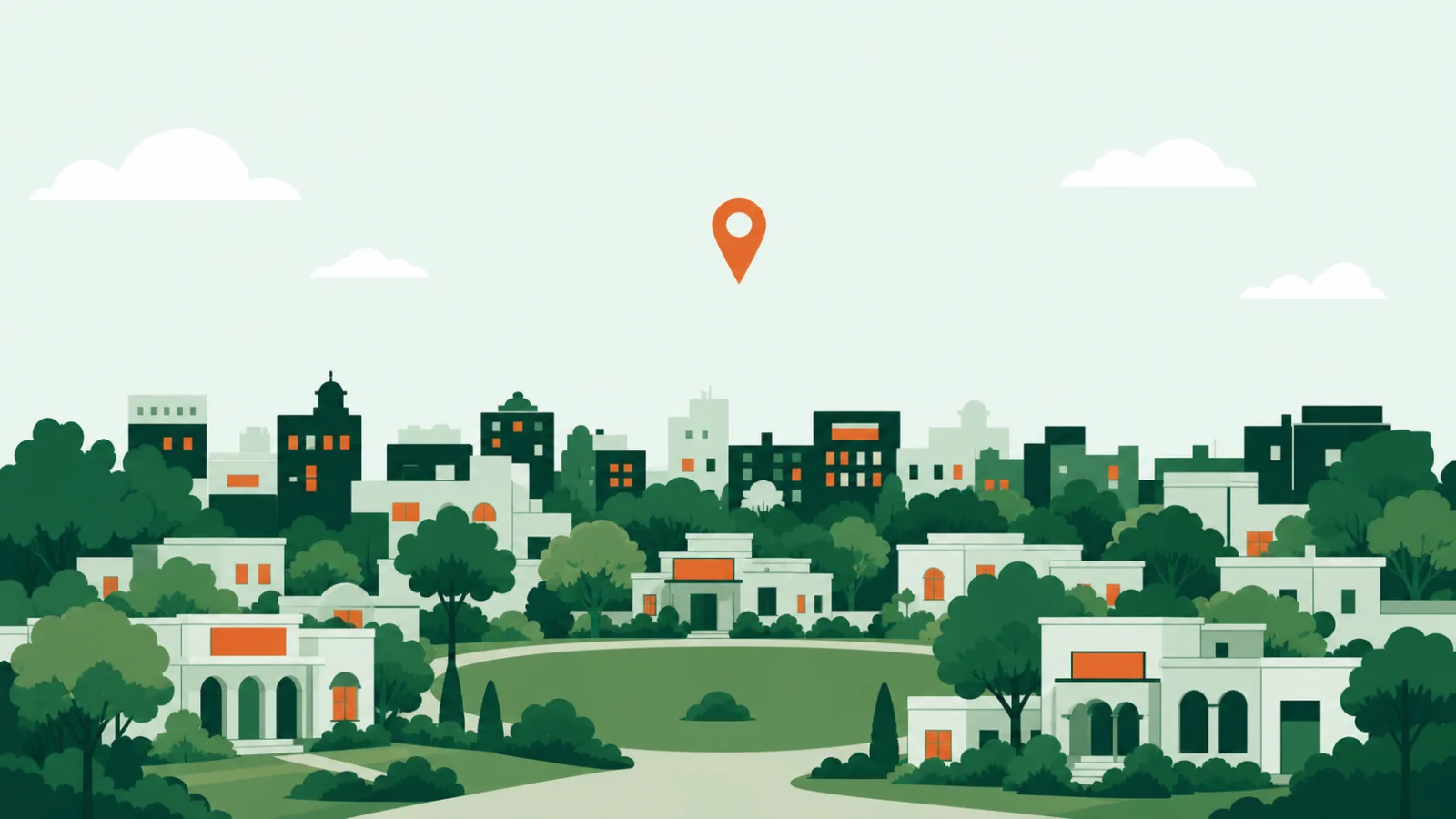 Illustration evoking Model Town, Lahore