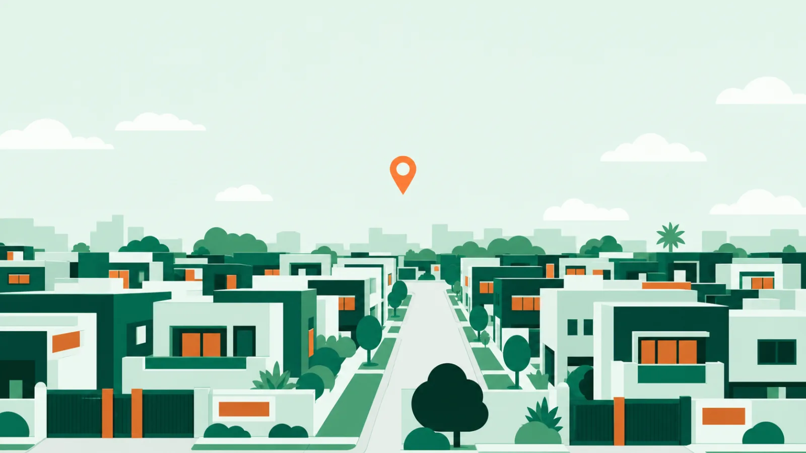Illustration evoking Wapda Town, Lahore